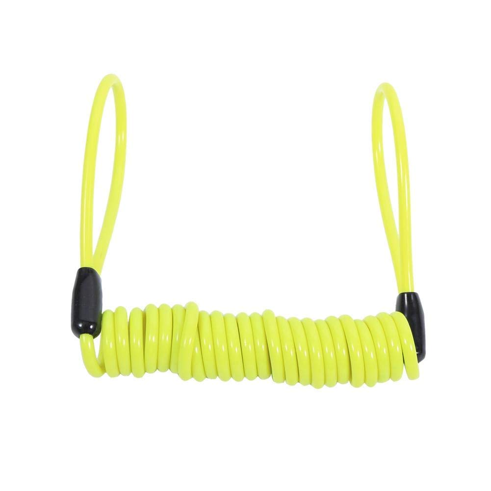 Keenso Yellow Disc Lock Reminder, Motorcycle Bike Alarm Disc Lock Reminder Cord Bike Lock Warning Cable Anti-Theft Security Spring Reminder Coil Cable For Motorbikes, Motorcycles, Scooters, Bicycles(Yellow)
