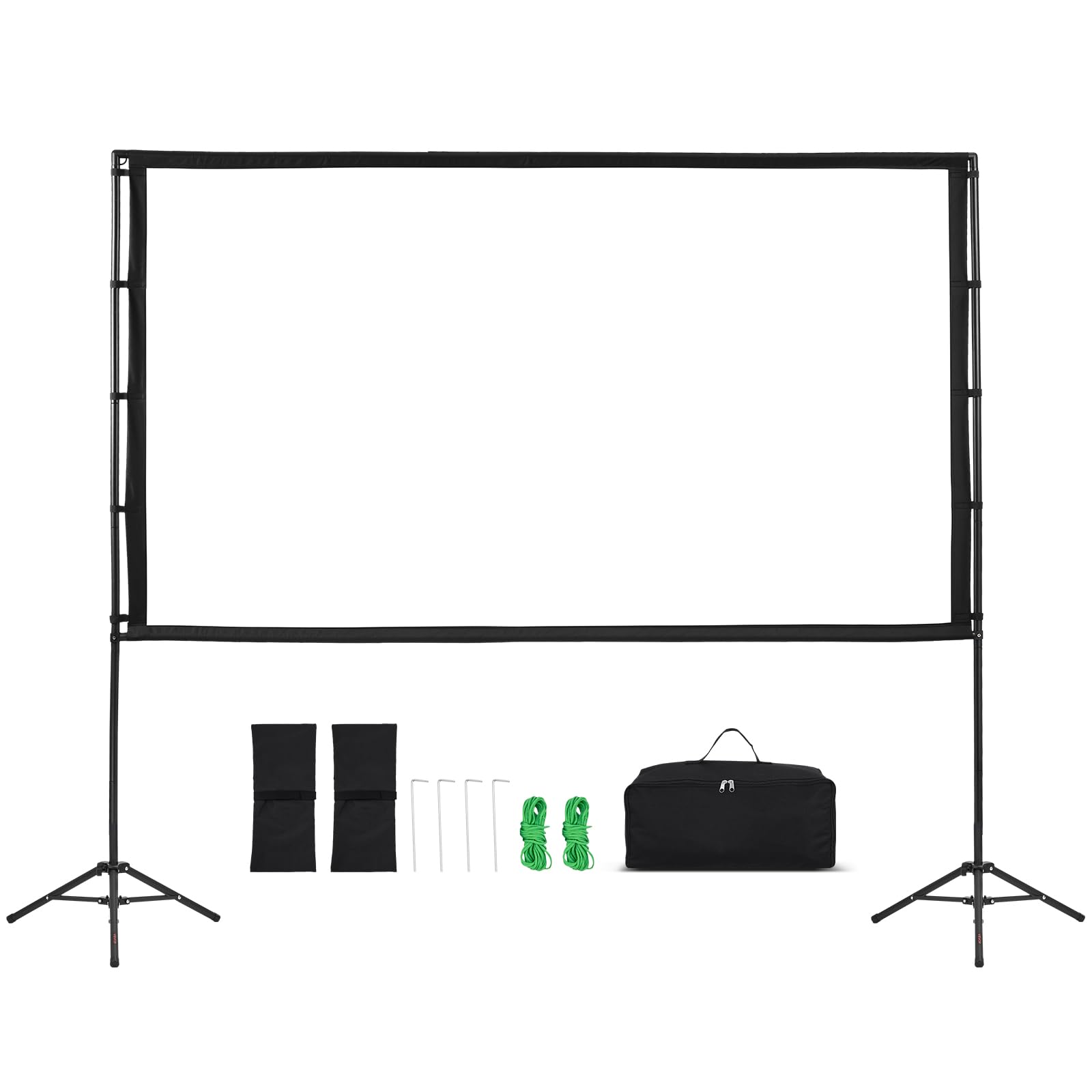 VEVOR Pantalla de Proyector con 2 Trípodes, Pantalla de Proyección Portátil Antiarruga de 254 cm con Ángulo Amplio de 160° y Bolsa de Transporte 16:9 4K HD para Presentaciones de Cine en Casa