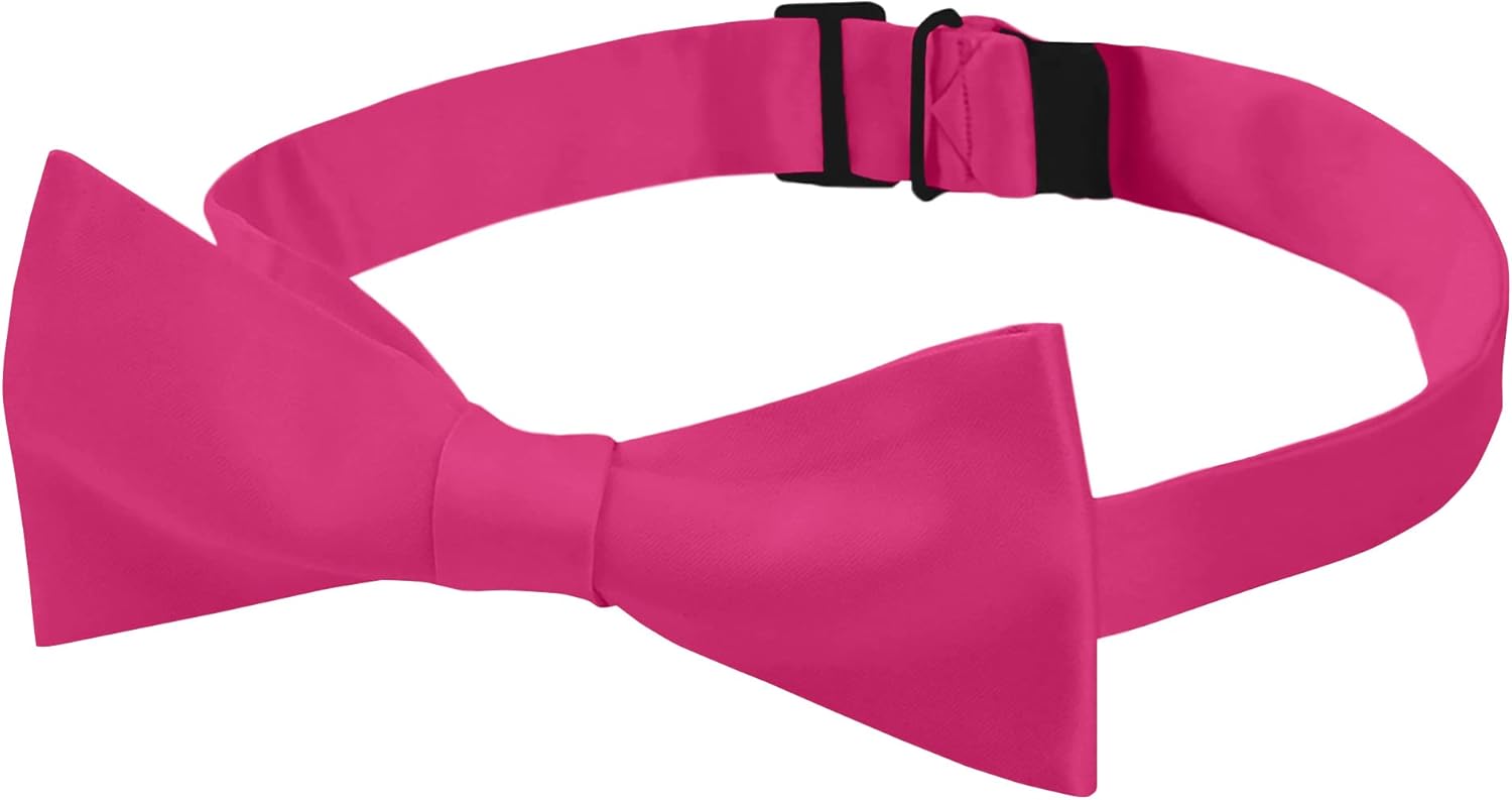 Jacob Alexander Men's Self Tie Freestyle Solid Color Bowtie Fuchsia