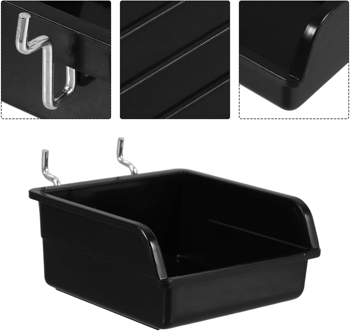 UKCOCO Heavy-Duty Peg Board Storage Bins 3-Pack Antistatic Tool Organizer Bin for Garage Workshop Home Wall Pegboard Accessories Portable Hardware Storage