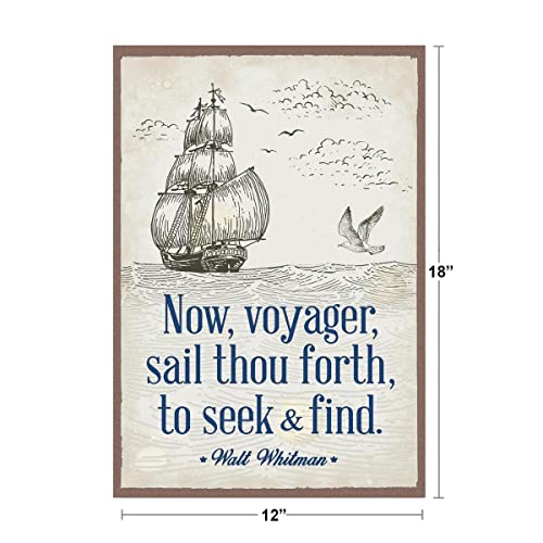 Image of Now Voyager Sail Thou Forth to Seek and Find The Untold Want Poem Walt Whitman Quotes Classroom Decor Motivational Inspirational Reading Poetry Literature Cool Wall Art Print Poster 12x18