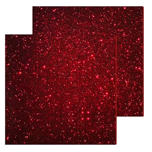 Image of Glitter Acrylic Sheets, Red, 8 inchx8 inch, 2 Pack | 1 /8 in Thick, Cast Sparkly, For Laser Cutting, Engraving, Invitation Blanks