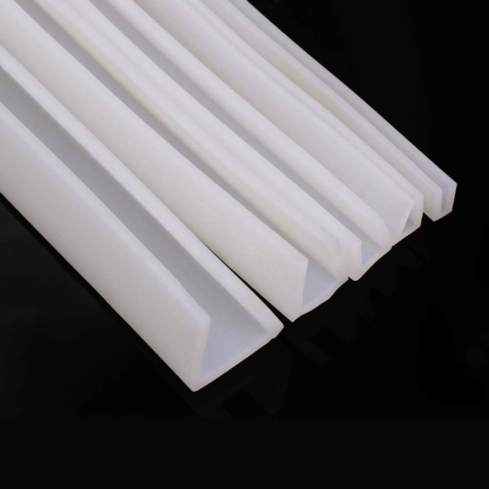 PYouo-Tira de Sellado White U Forma Silicona Sello Strip Ancho Interno 1MM-15mm Puerta de Vidrio Borde Protector Anti-colisión, Sellado eficiente (Length : 3M, Width : 8 x 14mm)