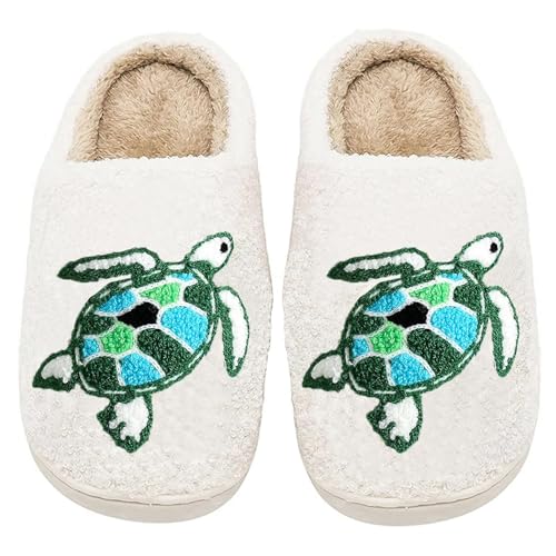 Image of Cute Animal Slippers for Women Man Cartoon Animal Slippers for Woman Fuzzy Memory Foam Winter Warm Fluffy Shoes