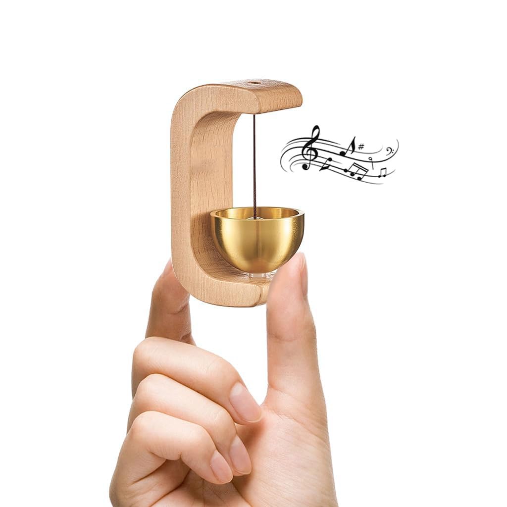 Door Wind Chime, Pure Copper Brass Bell with Solid Wood Frame, Gentle Healing Timbre, Wall Mounted-image-11