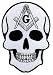 Masonic Skull Patch Head Iron On Embroidered Freemason Mason G Square Compass