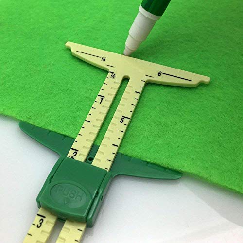 image for HONEYSEW 5-in-1 Sliding Gauge Measuring Sewing Tool with Free Seam Gau