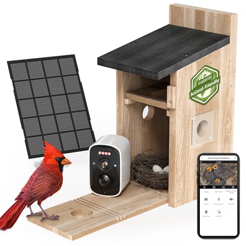 Epfweits Bird House with Camera 4MP HD Bird Houses for Outside 2.4G WiFi & App Notify Bird Nesting & Hatching in Real Time Auto Capture Bird Videos & Motion Detection Night Vision IP65 Waterproof