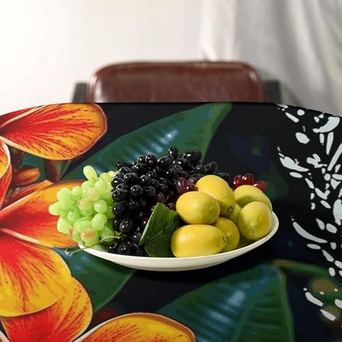 Nappe avec fleurs hawaïennes rectangulaire 140x240cm lavable pour table de cuisine