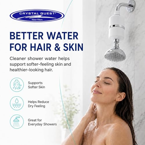 Pommeau de douche Crystal Quest CQE-SP-00800 contre le calcaire et l'eau dure - 6