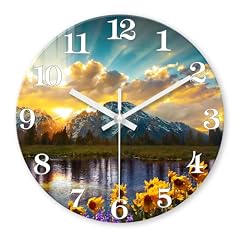 XFM Nature Landscape Wall Clock 12 Inch Silent Wall Clocks Battery Operated Sunrise Mountain Analog photo XFM Nature Landscape Wall Clock 12 Inch Silent Wall Clocks Battery Operated Sunrise Mountain Analog