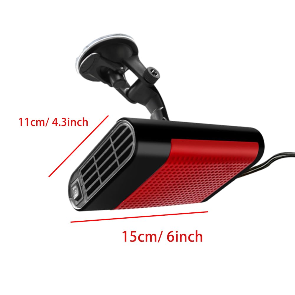 Riscaldatore per auto Riloer per camper, 12 V, 120 W, portatile, per auto, riscaldamento e raffreddamento rapidi invernali compatibile con la maggior parte dei veicoli, con supporto a ventosa.