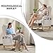 GOWE Modern Accent Rocking Chair Rocking Chair with Solid Wood Legs, Upholstered Nursery Glider Rocker with Side Pocket and Footrest, Living Room Lounge Arm Chair with High Backrest (White,Teddy)