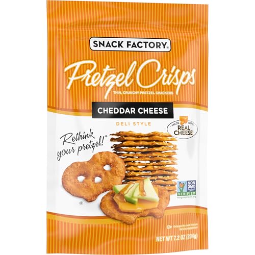 Image of Snack Factory Pretzel Crisps, Cheddar Cheese, 7.2 Oz