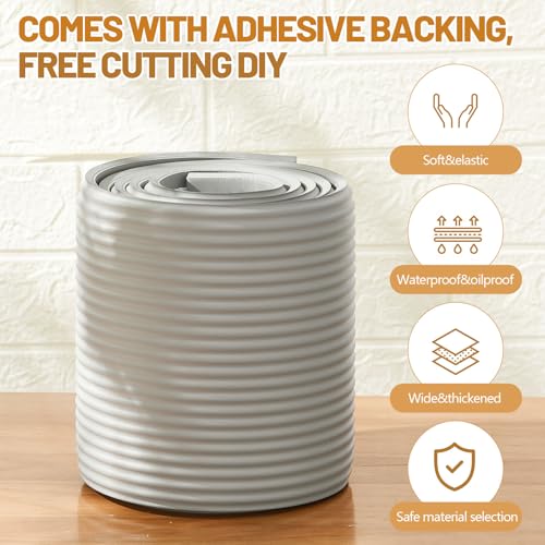 Image of Nuanchu 4 Rolls 26.3ft x 8'' Extra Wide Fireplace Edge Protector Fireplace Baby Proofing Furniture Corner Edge Safety Bumper Guard Soft Cushion Foam for Child Table Sill Door