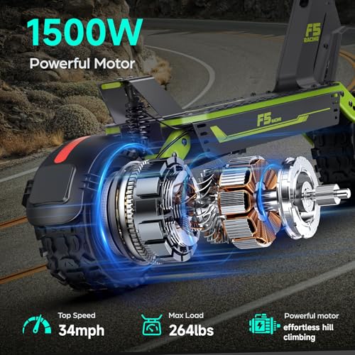 Electric Scooter, 1500W Peak Power Adults Electric Scooter,