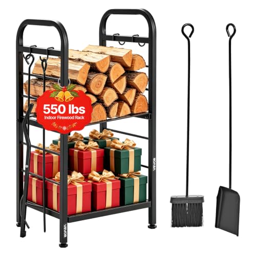Image of VEVOR Firewood Rack 15.75 Inch Heavy Duty Indoor Fire Wood Storage Holder