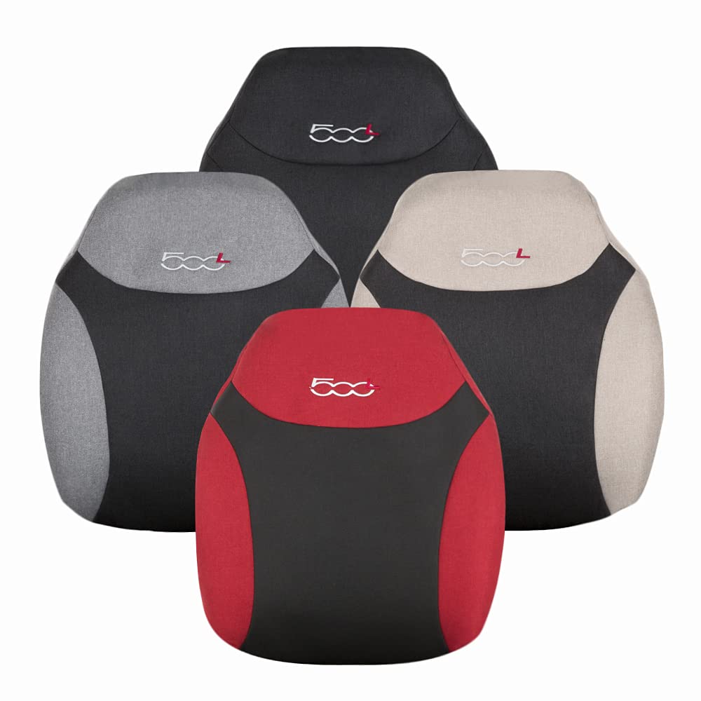 UNION Coprisedili anteriori realizzati su misura specifici per FIAT 500 L. Perfettamente aderente resistente lavabile. Made in Italy (Antracite)