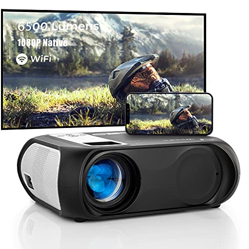 Proyector portatil WiFi Full HD 1080p 6500 Lúmenes 5GWiFi,Zeerkeer Mini Proyector Portáti Compatible con TV Stick SmartphoneArc Xbox/VGA/USB/TF/AV, Entradas...