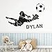 Naklejki ścienne naklejki piłka nożna bramkarz niestandardowe spersonalizowane imię chłopca przedszkole dzieci sypialnia klasa winyl naklejka 57 x 86 cm dom dekoracja ścienna mural