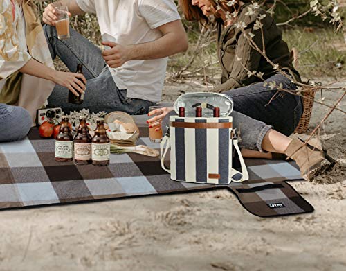 Zormy Picnic Blanket Waterproof Beach Handy Mat Brown And White Checkered Sand Proof Mat Great For Outdoor Picnic, Beach, Camping, Camping On Grass And Portable #TOP1