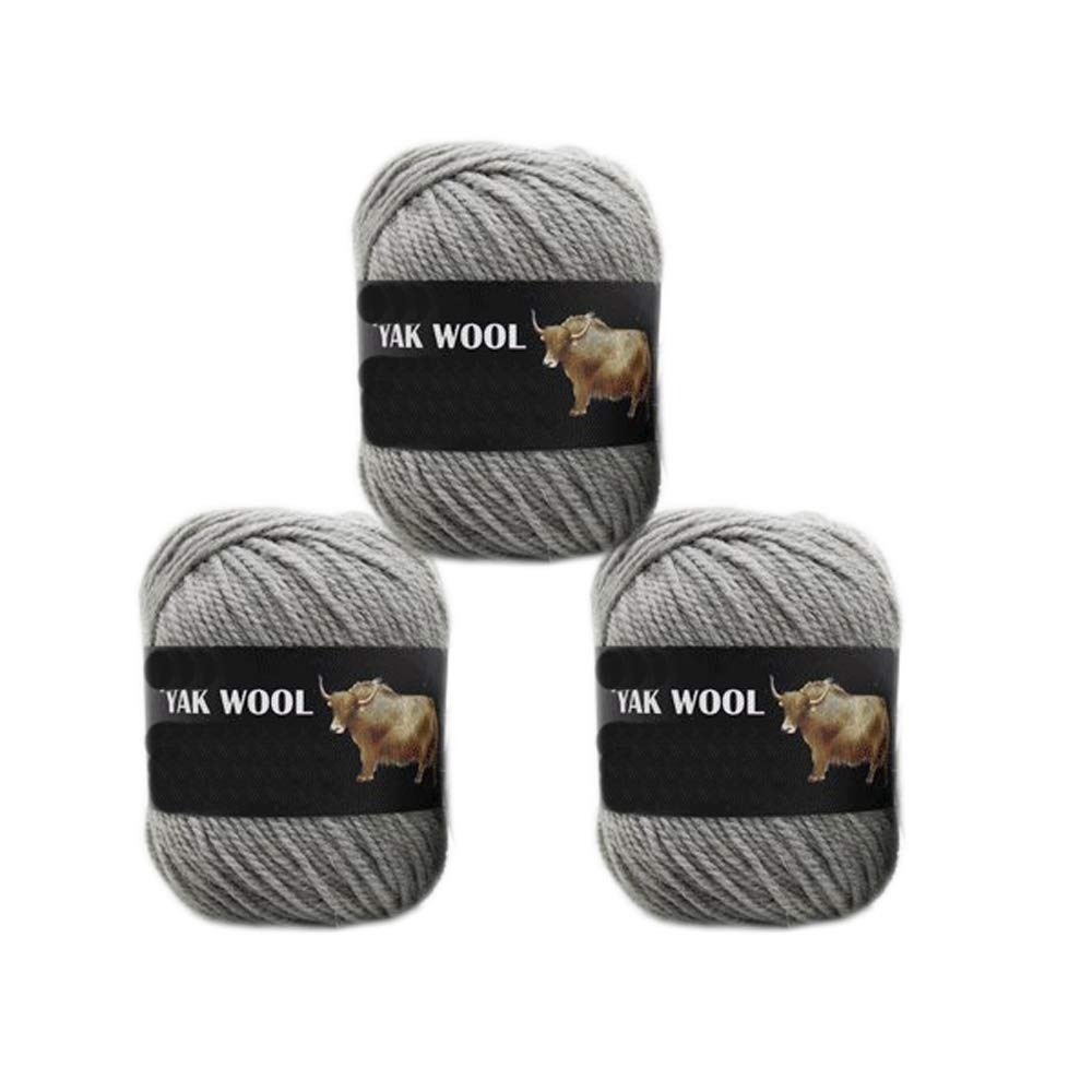 3 Balls Thick Yak Wool Yarn Soft Cashmere Thread Knitting Worsted