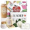 6 Pcs Teacher Appreciation Gifts Set for Women, Thank You Teachers Gift, Best Teacher Ever Gift, Back to School Gifts w/ 18 oz Coffee Glass & Candle Set