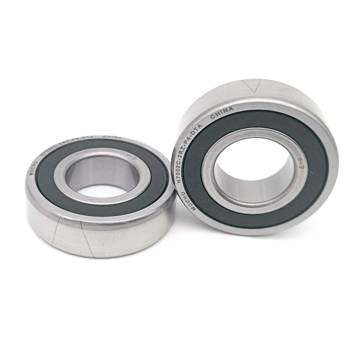 MOCHU Bearings 1pair 7002 H7002C-2RZ-P4-DTA 15x32x9 Sealed Angular Contact Bearings Speed Spindle Bearings CNC ABEC-7 Metric, 15mm ID, 32mm OD, 9mm Width, Machine Tool Spindle Engraving Machine