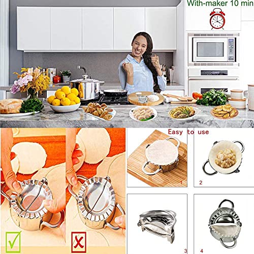 image for Stainless Steel Empanada Ravioli Maker Press, AUAM Dumpling Pierogi Mo