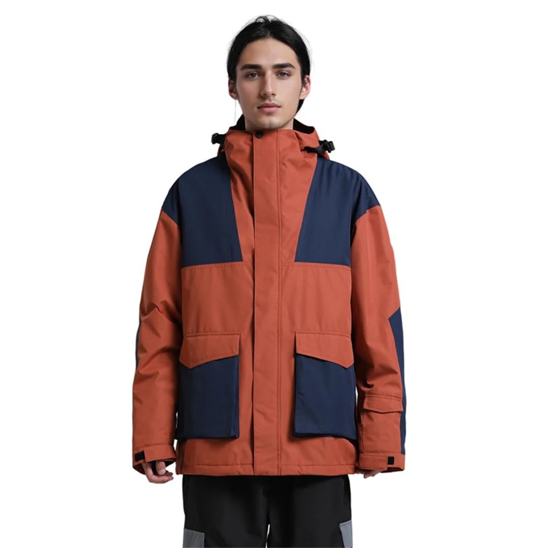Damska kurtka narciarska pojedyncza deska kontrastujące łączenie luźne sporty outdoorowe profesjonalny płaszcz narciarski kolor 11 XXL, Kolor 11, XXL