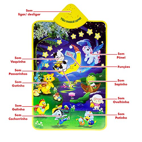 TAPETE MUSICAL INFANTIL COM SONS E LUZES ANIMAIZINHOS DA FAZENDA BB8031M