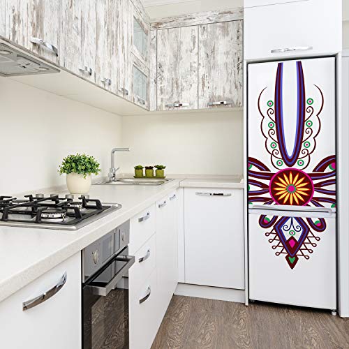 Vinilo para nevera de 60x180 cm con diseño étnico de patrón polaco para decorar la cocina 4