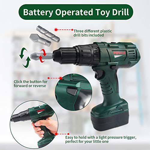 STEAM Life Kids Tool Set - Battery Powered Toy Drill - Pretend Play Toy Tool Set for Toddlers with Tool Vest, Hard Hat, Drill, Toy Tools - Tool Kit for Kids - Play Tool Set for Boys Kids3 4 5 6 7 - Thumbnail 2