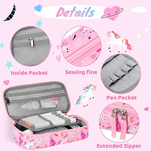 Image of Choco Mocha Unicorn Pencil Case for Girls, Soft Pencil Case Kids Pencils Pouch for Kindergarten Girls, Pink