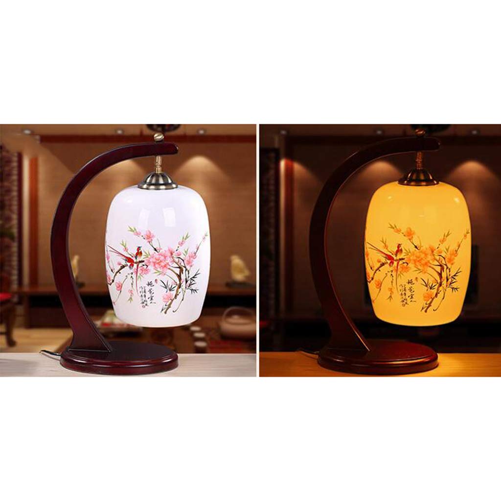 Ceramiczna lampa stołowa do sypialni przy łóżku, nowa chińska nowoczesna lampa biurkowa LED do salonu, lampa biurkowa LED, lampa do nauki (żarówka nie jest dołączona)