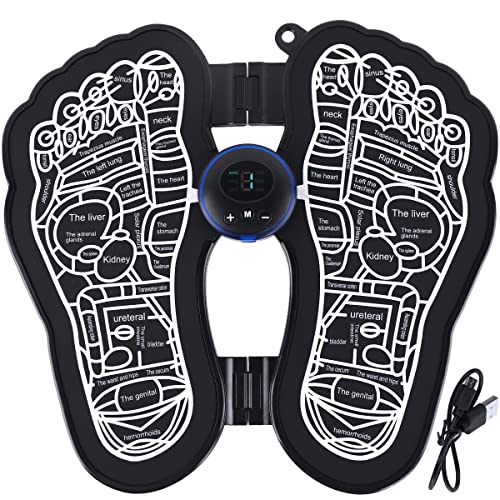 Colorcasa Foot Acupressure Mat Feet Massage Pad Foot Circulation Massager Acupuncture Points Relaxation Tool For Relieve Fatigue Sore, Electric Foot Massager(Usb Charging-English) #TOP1