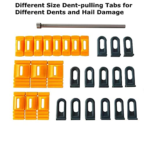 Hiyi Car Dent Repair Tools Heavy Duty Paintless Repair Removal Tools Strong Dent Puller Handle Lifter Yellow Glue Tabs Powerful Body Repair Dent Remover Tool Kit For Car Dent Repair (Yellow) #TOP4