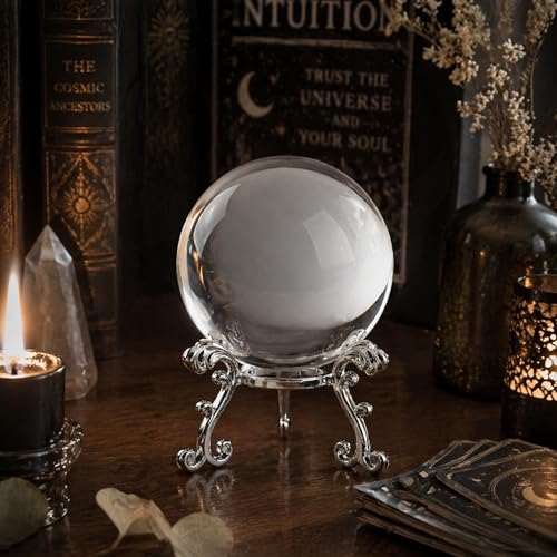 Image of ZEERSHEE 3.1in Crystal Ball with Stand, Photography Prop for Decor | Premium K9 crystal Polished for exceptional clarity Includes display stand and gift box Ready to display