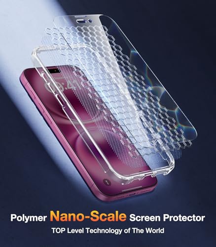 Image of Diaclara Designed for iPhone 16 Plus Case, Full Body Rugged Case with Built-in Touch Sensitive Anti-Scratch Screen Protector, Upgraded [Full Camera Protection] for iPhone 16 Plus 6.7 inch,Clear Flower