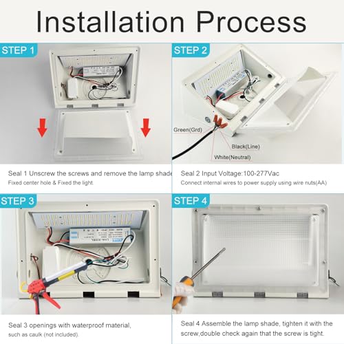 Image of Lightdot 8 Pack 150W White LED Wall Pack Lights, Wall Mount Outdoor Exterior Lighting, 100-277V, 22500LM Dusk-to-Dawn, IP65 ETL, 50ft Coverage Area, Parking Lots, Building Exteriors, Yard /Warehouse