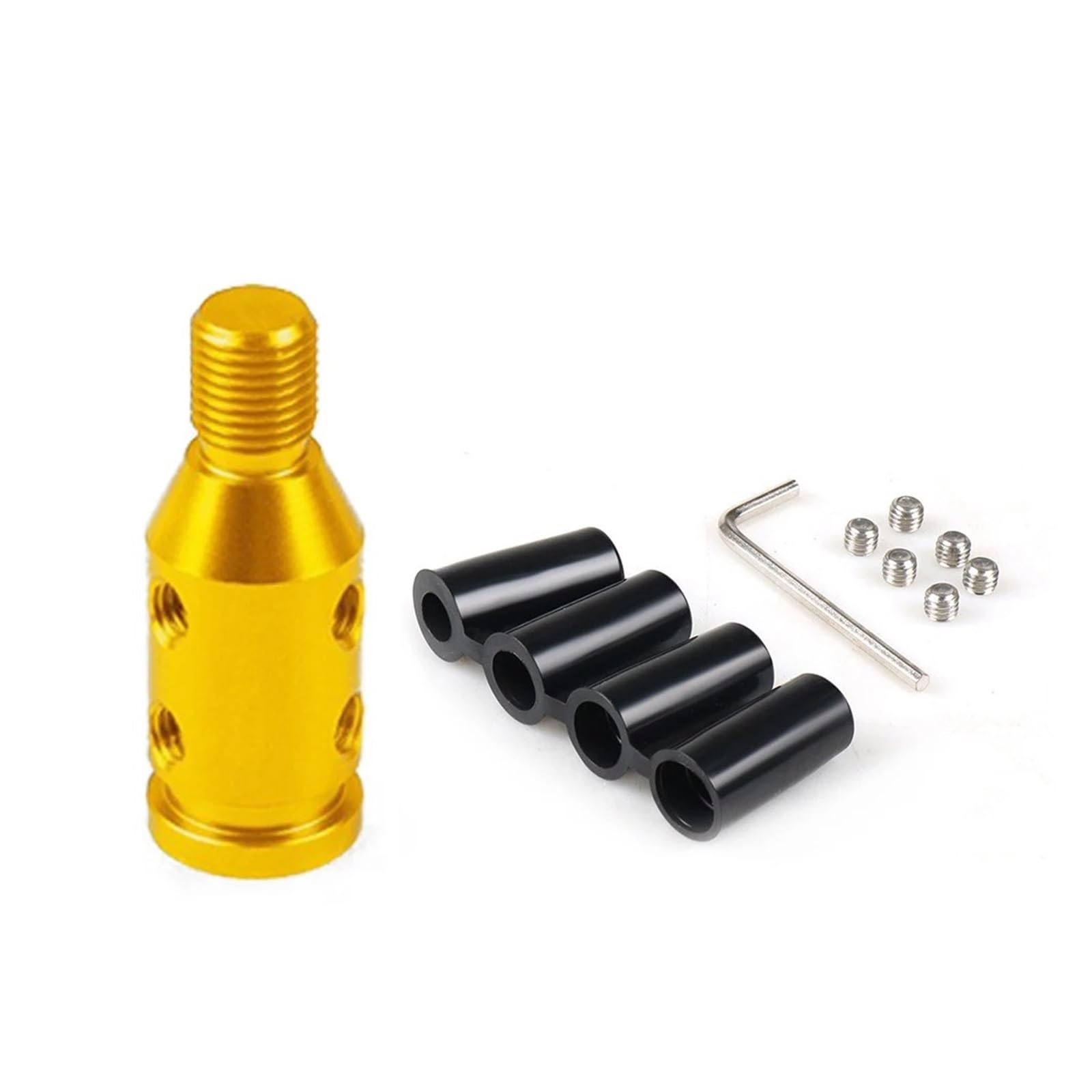 Jxewmtmc Gold M12x1.25 Aluminum Alloy Universal Manual Gear Shift Knob Adapter M12x1.25 Thread Gear Stick Shift Cover(Gold M12x1.25)