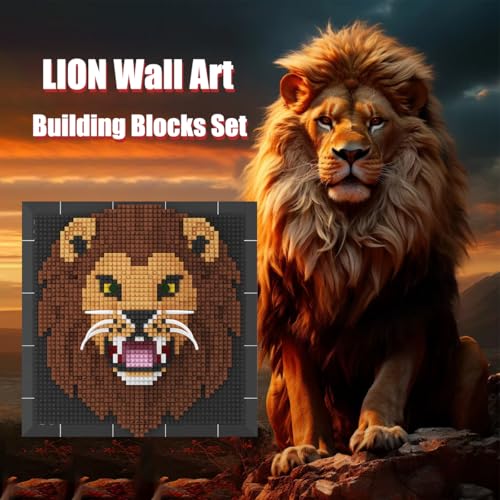 BDYDT Wall Art Lion Building Blocks Set; A Wall Decor Set for Adults Who Love Creative Hobbies(1700+ Pieces) Suitable for Adults