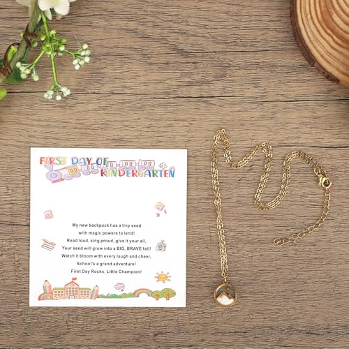 Mountain Mustard Seed Necklace, Gold Christian Mountains Encourage Necklace with Card Stainless Steel Christian Faith Pendent Gifts Religious Jewelry for Kids Girls3