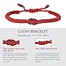 VDKIDKT 2 Pcs Tibetan Handmade Lucky Bracelet, Tibetan Lucky Amulet Knot Bracelet, Matching Bracelets Red and Black Bracelet for Protection (Red 2PC)