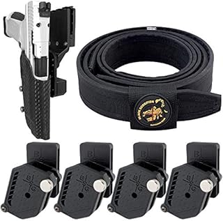 Black Scorpion Gear Competition Rig fits Canik TP9SFx | 1 Pro HD Belt, 1x Pro Competition Holster (Carbon Fiber), 4X Double Stack Mag Pouches 3Gun IPSC USPSA Approved (X-Large (36''-40''))