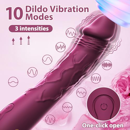 Image of 7.6 Inch Realistic Dildo Vibrator for Women，10 Powerful Vibration Modes for Clitoral and G-spot Stimulation, Waterproof Rose Adult Sex Toys for Women and Couples