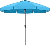 ABCCANOPY 9ft Turquoise Scalloped Patio Umbrella with Crank Tilt & Windproof Fiberglass Ribs for Deck Pool Garden