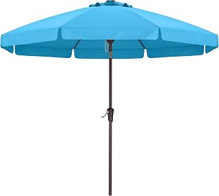ABCCANOPY 9ft Turquoise Scalloped Patio Umbrella with Crank Tilt & Windproof Fiberglass Ribs for Deck Pool Garden