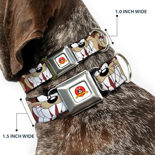 Buckle Down 9–38,1 cm Lta-Looney Morceaux Logo Blanc Collier de Chien – vue 2
