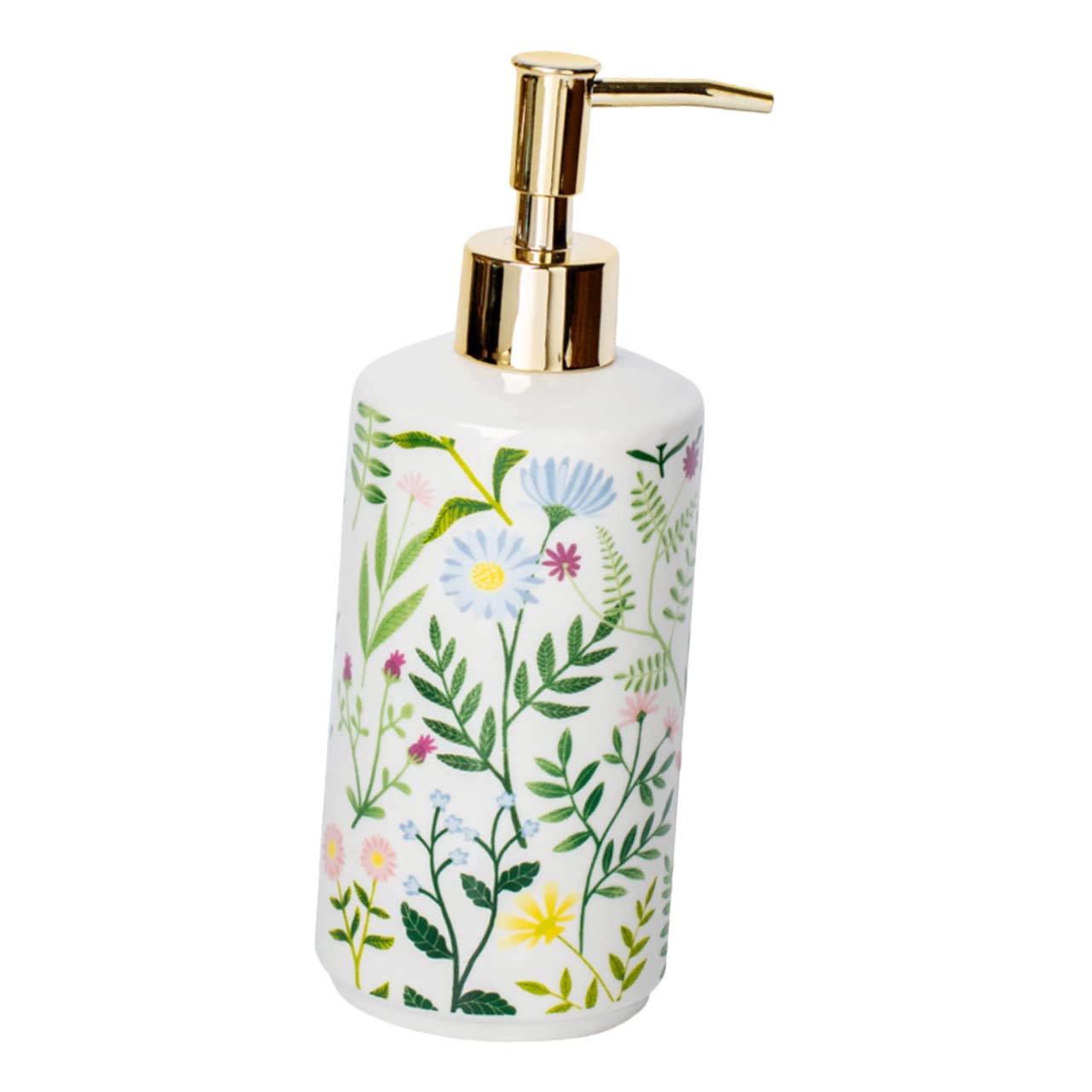 Dispensador de Loción Cerámico 430ml Bomba, Estampado Floral
